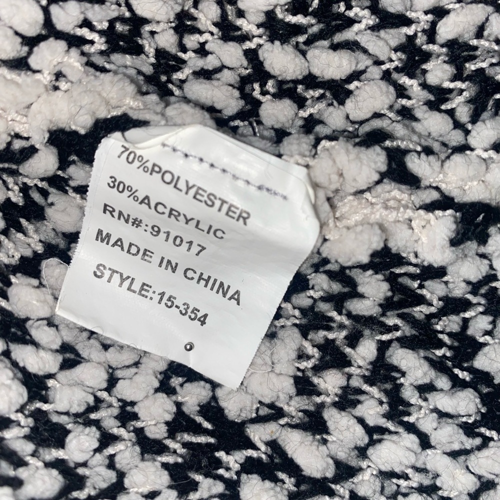 Solitaire by Ravi Khosla Long Cardigan Sweater Black and White Size Large - Picture 6 of 7